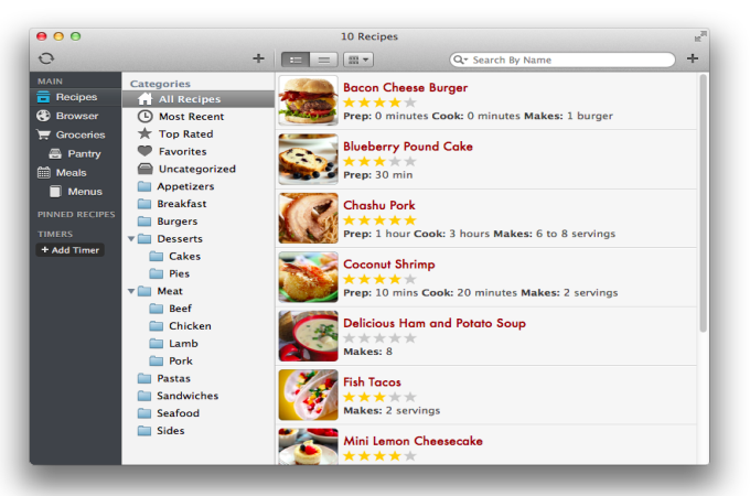 Screen shot of Paprika Recipe Organizer