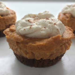 Mini Pumpkin Cheesecake with Maple Whipped Cream